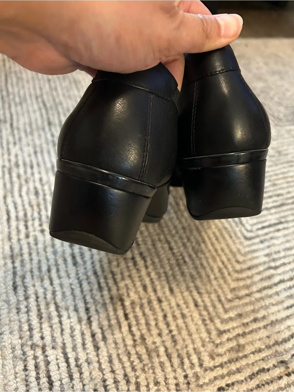 Aetrex Black Leather Mary Jane Wedge Heels Mozaic Technology Size 11 A/B Women’s